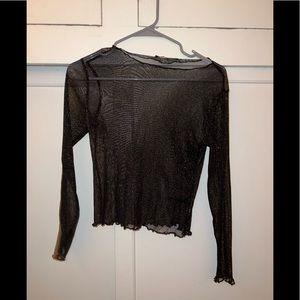 BRANDY MELVILLE SPARKLY MESH LONGLSEEVE